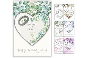 Personalized Wedding Favor Magnet Opener, Bridal Shower Favor for Guests, Heart Shaped Wedding Souvenirs and Thank you Card M