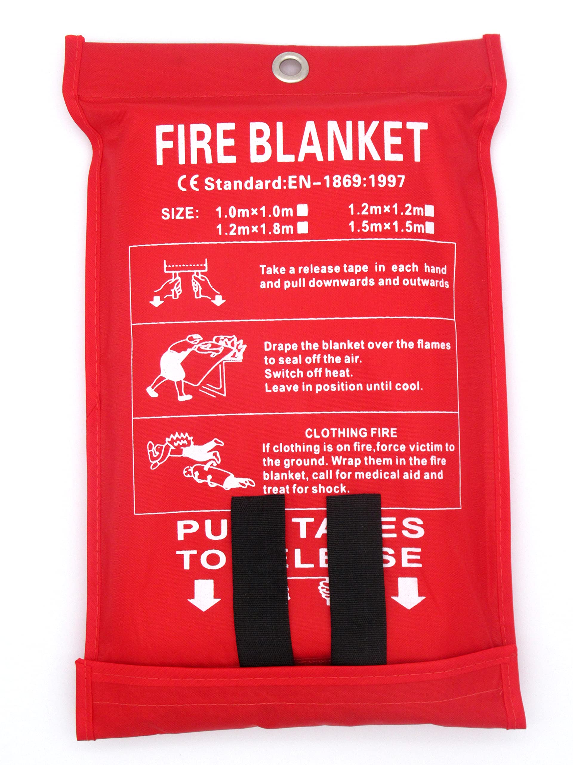 Toneeko Fiberglass Fire Blanket for Emergency Surival, Flame Retardant Protection and Heat Insulation, Designed for Kitchen,Fireplace,Grill,Car,Camping(White(1.0 * 1.0m))