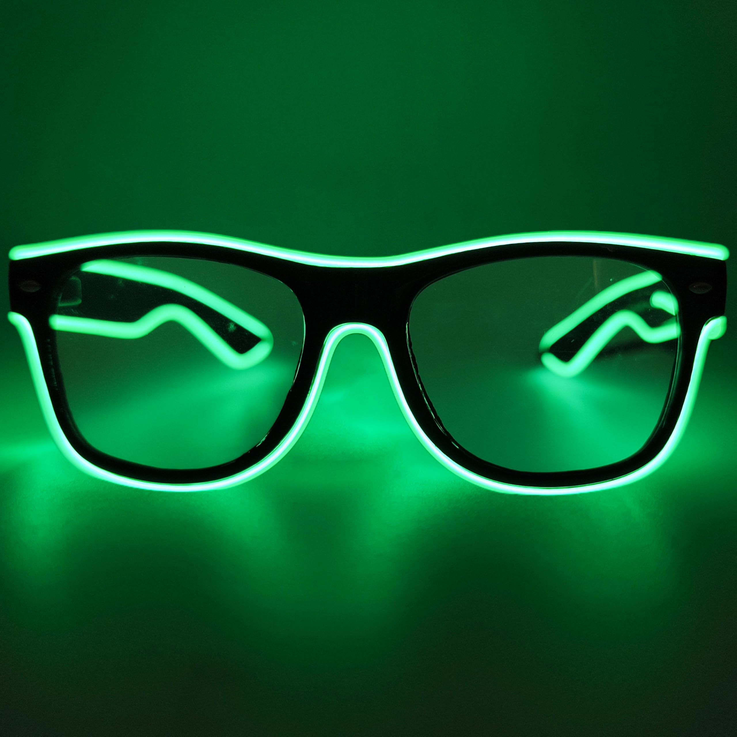 NIWWIN LED glasses, cyberpunk LED glasses, flexible wire neon glasses, flashing LED sunglasses costumes for cosplay, bar, club, party glasses, gift, party gadgets, EDM, Halloween (1, Green)