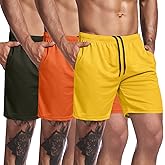 COOFANDY Men's 3 Pack Workout Gym Shorts Mesh Athletic Shorts Lightweight Bodybuilding Training Short Pants with Pockets