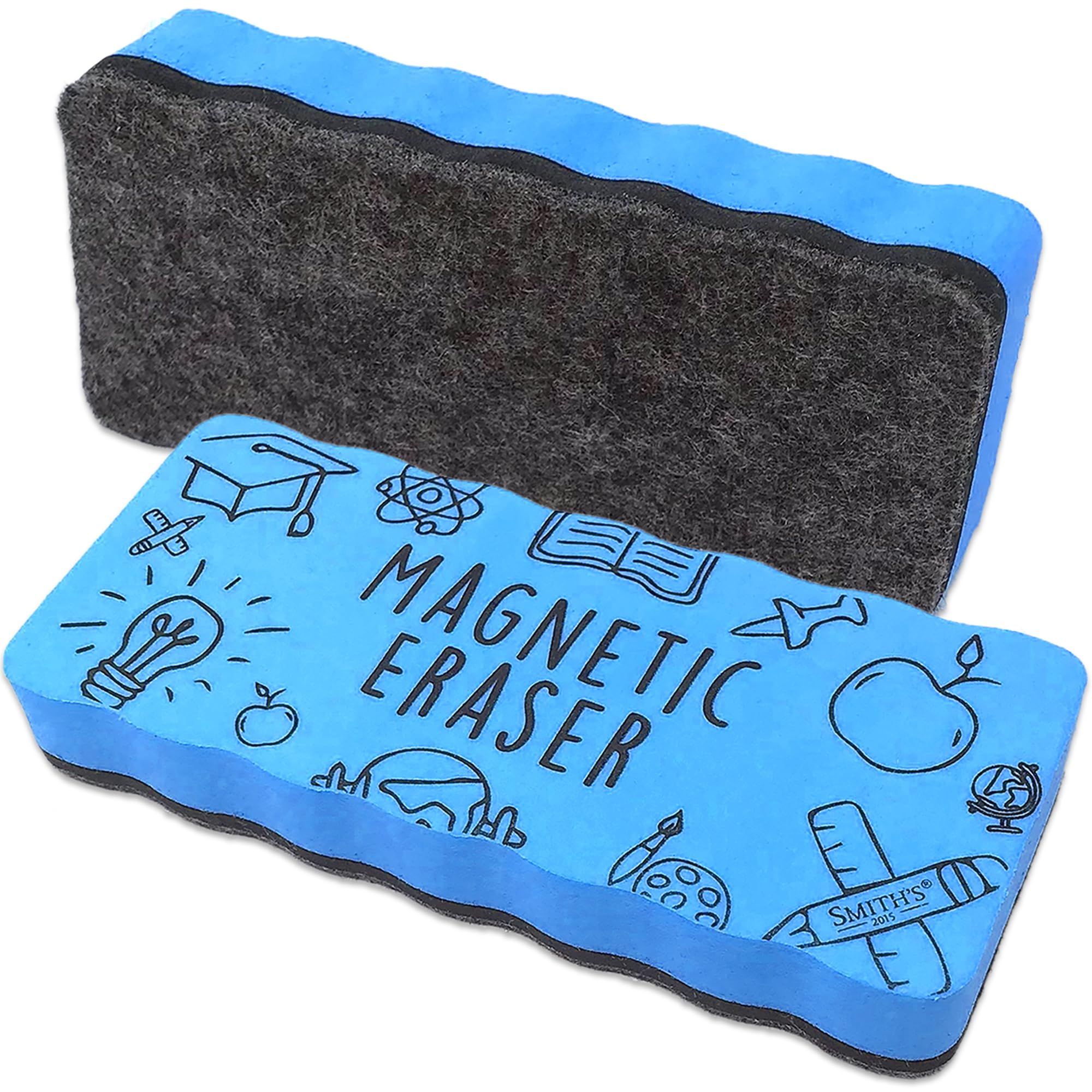 Smith’s® Large Magnetic Whiteboard Eraser | Extra-Strong Neodymium Magnet | Perfect for Home, Office & Classrooms | Size: 14.4 x 6.1 x 2.2 cm | Colour: Blue
