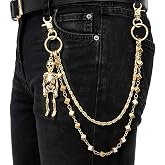 Sduphs Skull Wallet Chain for Men, Punk Gothic Double Layer Pant Chain | Unique Skull Figure Design, Premium Materials, and Versatile Use for Wallet, Jeans, Pants, and Streetwear