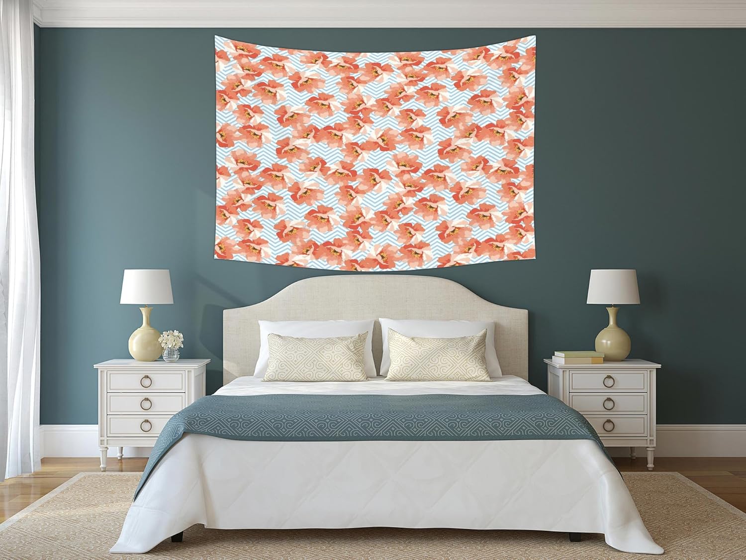 Amazon Com Iprint Polyester Tapestry Wall Hanging Coral