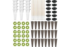 HAOVEGFLOER 82pcs Seed Pod Kits for Aerogarden, Indoor Herb Hydroponics Growing System Starter Kit with 24pcs Grow Sponges, 24pcs Pod Labels, 12pcs Grow Baskets, 12pcs Plant Covers,10pcs Pollinating Tools, Brown