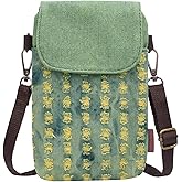 WITERY Small Canvas Crossbody Bags for Women Cute Cloth Purse Phone Pouch Shoulder Bag Purse Wristlet Wallet for Teen Girls
