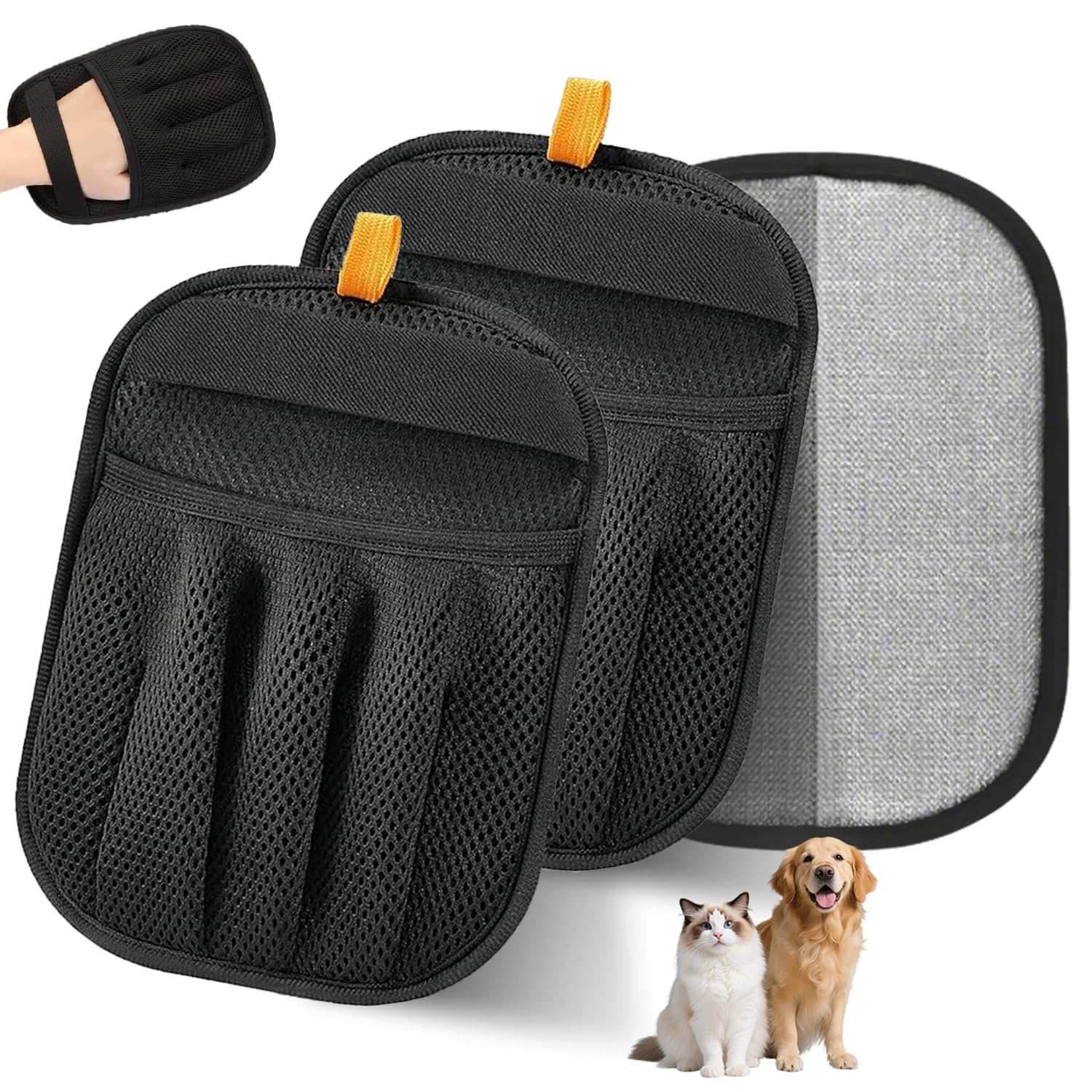 Photo 1 of ***ONLY ONE*** 2 Packs Electrostatic Pet Hair Remover Glove for Dogs and Cats – Reusable Brush Pet Hair Removal Glove for Furniture, Car Interiors, Bedding & Clothing