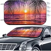 Car Windshield Sun Shade, Folding Car Shades for Front Windows UV Rays Sun Visor Shade with Sucker, Keeps Your Vehicle Cool