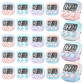 24 Pcs Multi-Function Electronic Timer Small Digital Kitchen Timer Digital Timers for Cooking Classroom Study Gym Magnetic Back and Large Display Exercise with Countdown/Up Mode