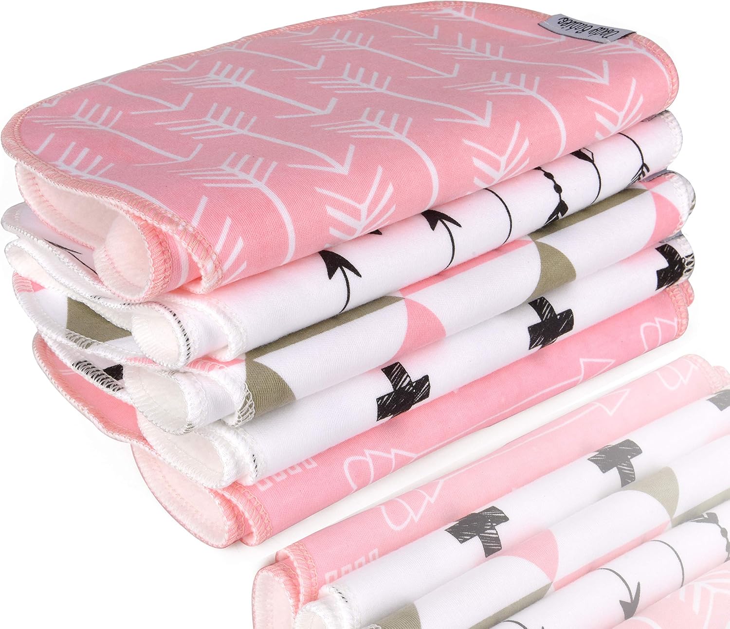 Baby Burp Cloths Pack of 5 by Dodo Babies + 2 Pacifier Clips + Pacifier Case, Premium Quality for Girls Soft and Absorbent, Excellent Baby Shower/Registry Gift: Kitchen & Dining