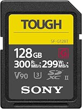 Sony 128GB SF-G TOUGH SDXC UHS-II Card 300 MB/s Read 299 MB/s Write IP68 view 1