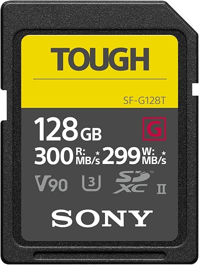 Sony 128GB SF-G TOUGH SDXC UHS-II Card 300 MB/s Read 299 MB/s Write IP68