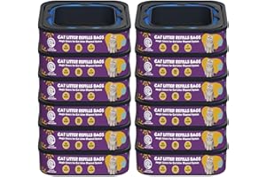 FUNUNCAT Cat Litter Genie Refill Bags - Compatible with Standard, Plus, XL+ and XL Pails - Odor Control Cat Waste Bags, Pack of 12