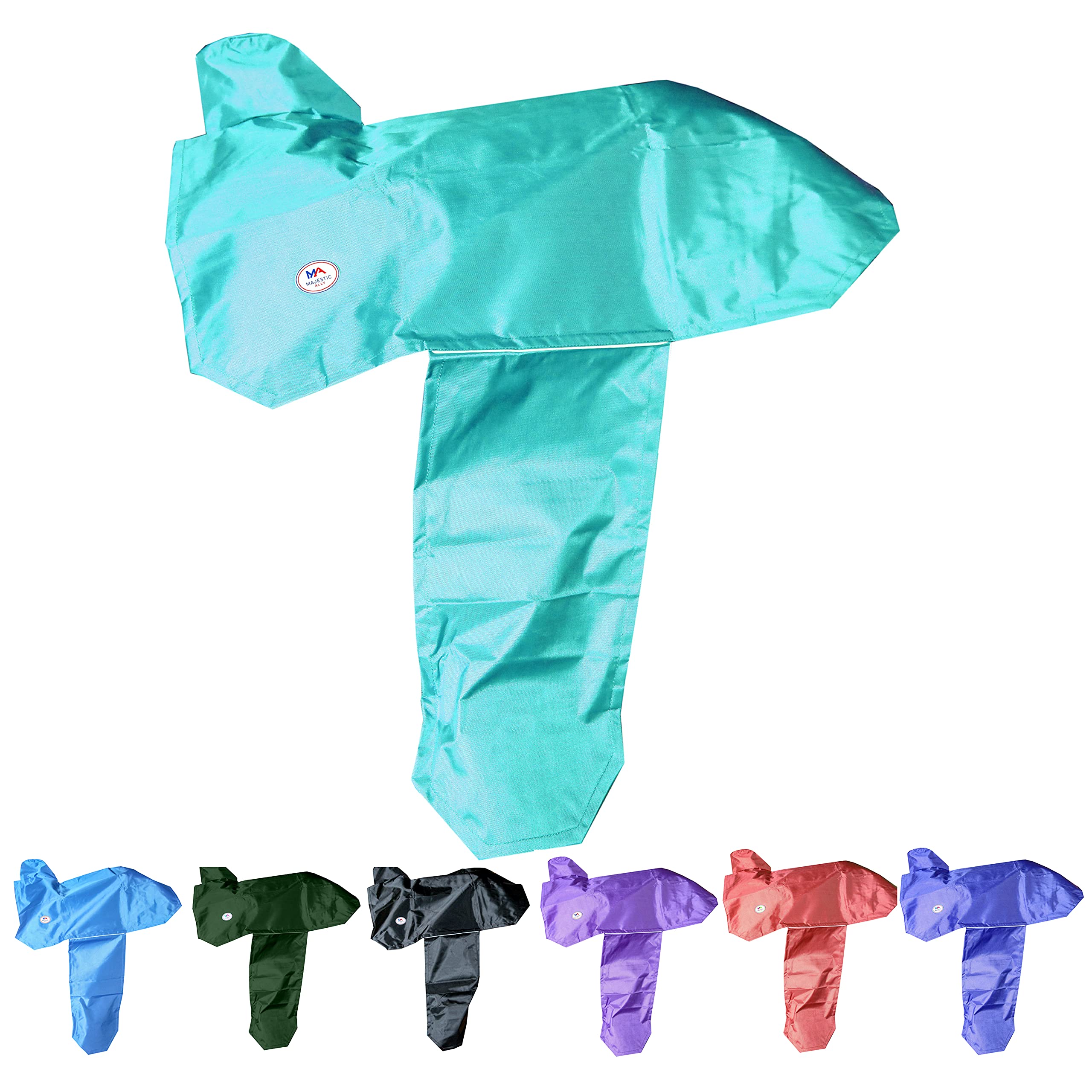 Majestic Ally 1000D Waterproof Reflective Western Saddle Cover - Elastic Straps to Securely Attach Each Corners and Fenders - Fits Most Full-Size Western Saddle - 4 Colors Available (Turquoise)