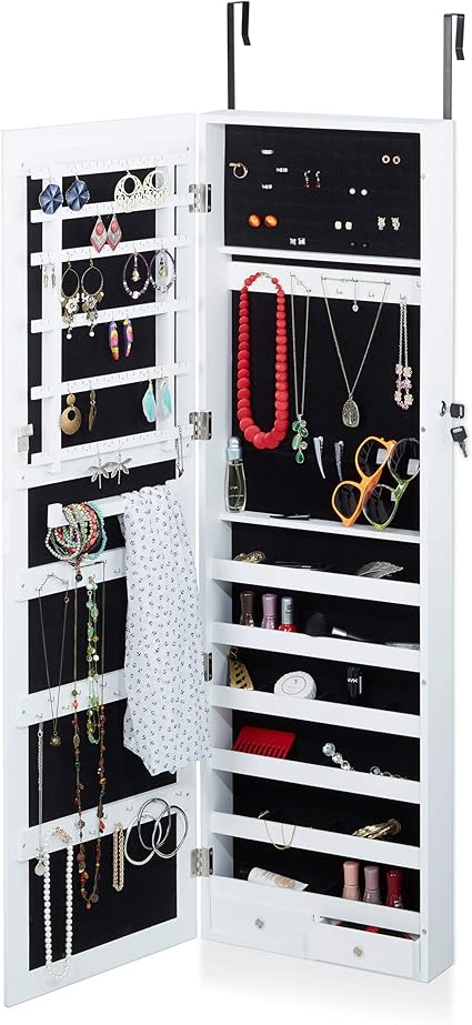Amazon.de: Relaxdays Schmuckschrank mit Spiegel, Spiegelschrank hängend