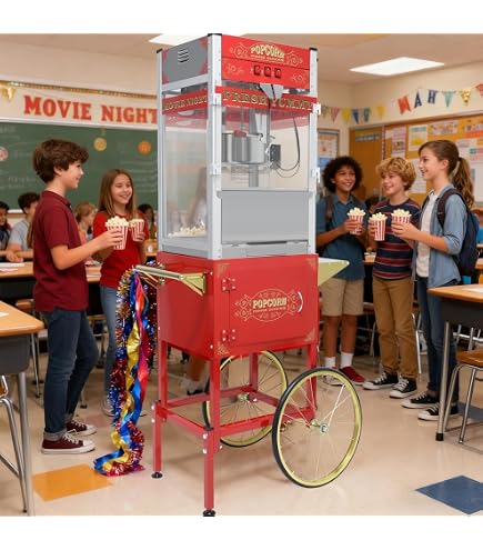 Amazon.com: Commercial Popcorn Machine 32OZ with Cart - Stainless
