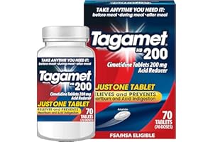Tagamet HB 200 mg Cimetidine Acid Reducer and Heartburn Relief, Relieves and Prevents Indigestion, 70 Count