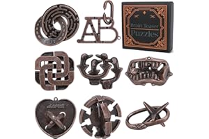MYTOTHFY 8 Pcs Brain Teaser Puzzles for Adults Teens - Metal Puzzles 3D Puzzle Game Toys for Adults Teens - Unlock Interlocking Puzzle Adult IQ Education Smart Toys