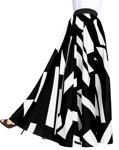 Afibi Women's Chiffon Maxi Skirt - Floor Length, High Waist, Big Hem For Beach & Casual Wear - View #4