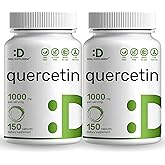 Quercetin 1000mg Per Serving (2 Pack) | 300 Capsules, High Bioavailable Flavonoids, Third Party Tested, Supports Healthy Immune System, Non-GMO, No Gluten