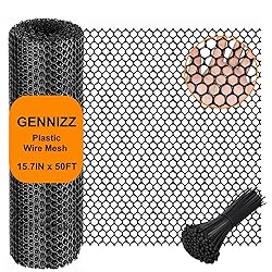 Plastic Wire Mesh Fence Roll, GENNIZZ 15.7IN x 50FT