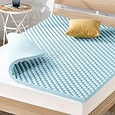 Best Price Mattress 2 Inch Egg Crate Memory Foam Mattress Topper, Cooling Gel Infusion, Queen, Dorm Essentials, Blue