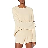 The Drop Women's Alice Crew-Neck Back-Slit Ribbed Pullover Sweater