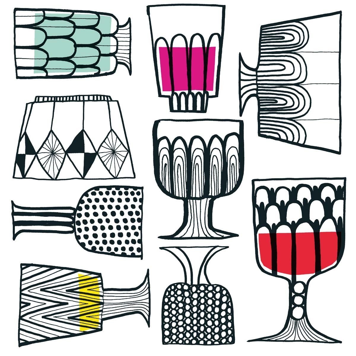 Ideal Home Range 40 Count 3-Ply Paper Cocktail Napkins, Marimekko Collection (Kippis)