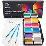 Face Paint Kit – Dermatologically Tested – Non-Toxic & Hypoallergenic – Professional Face Painting Kit for Kids & Adults – Co