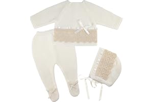 Escalett Layette Newborn Baby Knitted Clothes Set, Coming Home Infant Knit Outfit for Boys and Girls