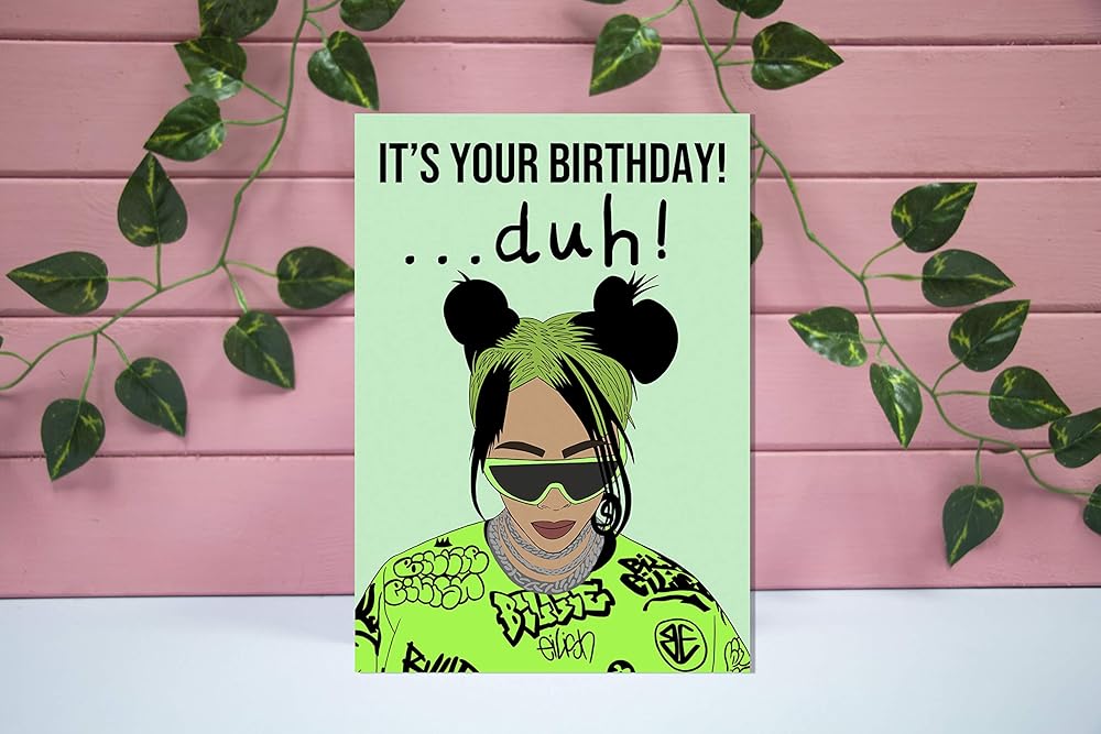 Billie Eilish Birthday Card Amazon.co.uk Handmade