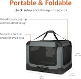 Amazon Basics 4-Doors Portable Soft-Sided Folding Travel Crate Grey S 66x46x46 view 4