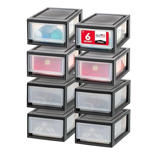 IRIS USA 6 QT. PLASTIC DRAWER STORAGE ORGANIZER...