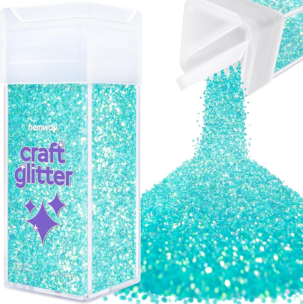 Hemway Fluorescent Blue Glitter Shaker 130g Chunky Glitter for Resin