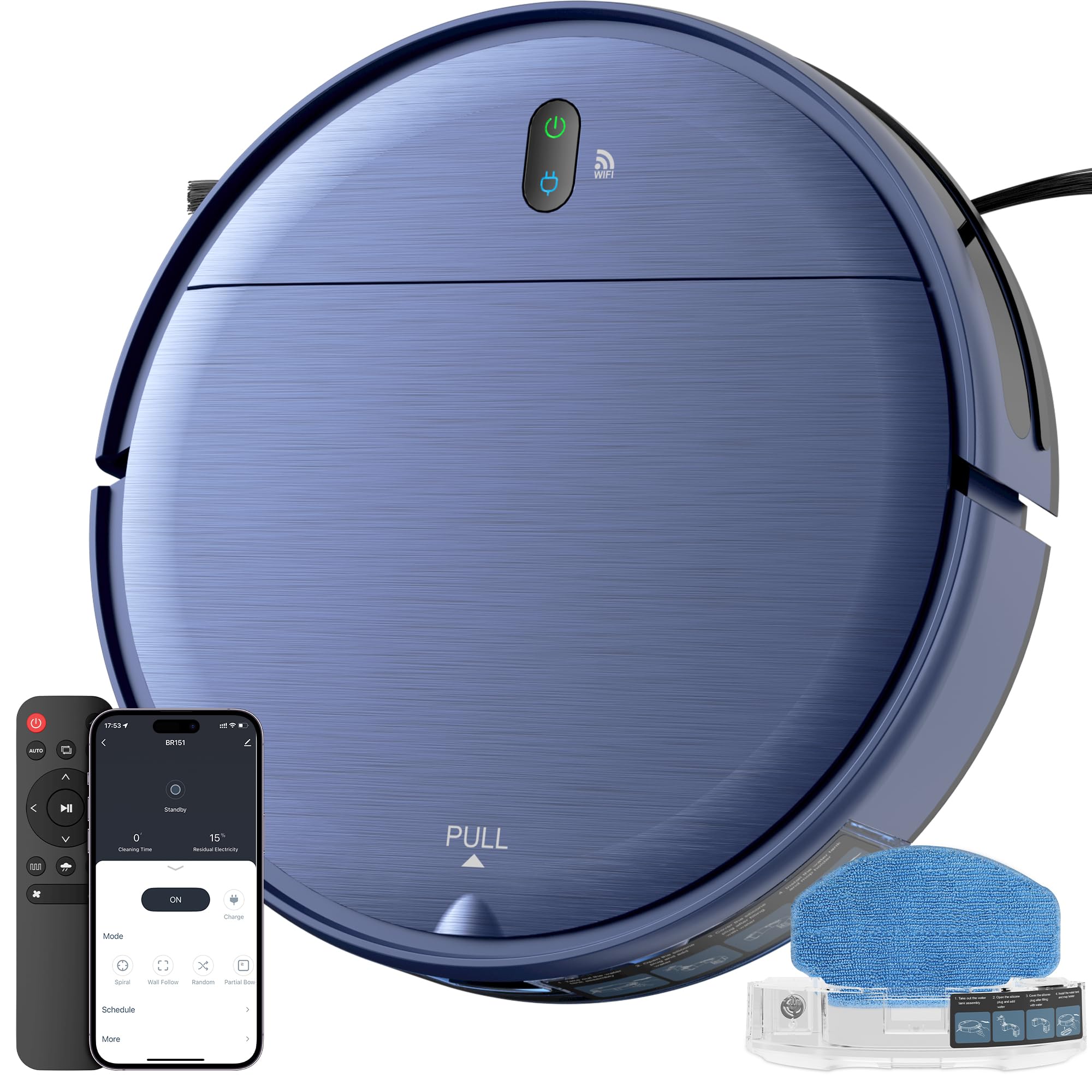 Photo 1 of ZCWA Robot Vacuum,Robot Vacuum and Mop Combo with Schedule,APP/Remote/Voice,Strong Suction,Slim Self-Charging 2 in 1 Floor Cleaner for Pet Hair,Carpets,Hard Surfaces