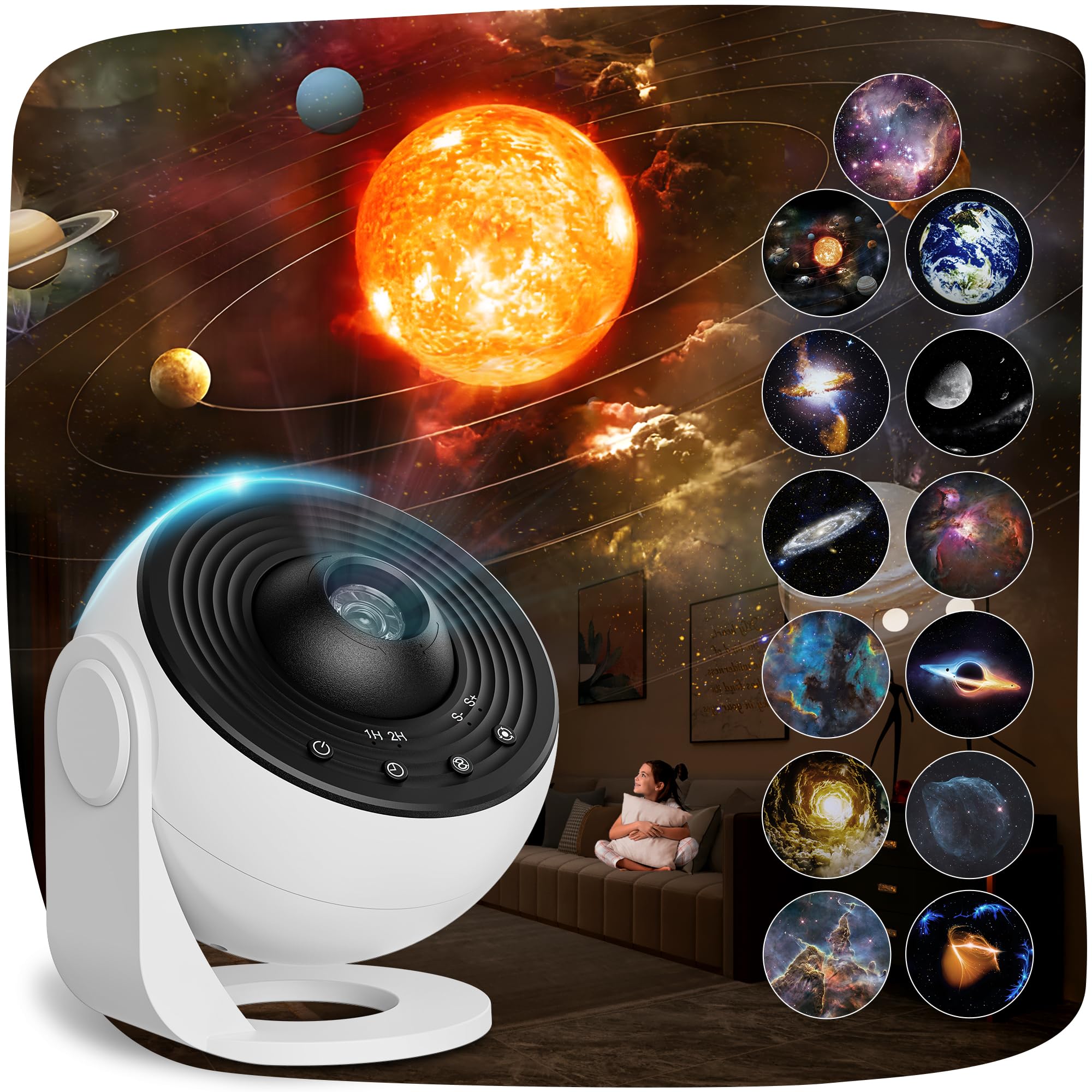 Doraimuni Star Projector and Galaxy Light for Bedroom - 13 in 1 Nebula Planetarium Projector With Timer - Space Lamp for Adults and Kids