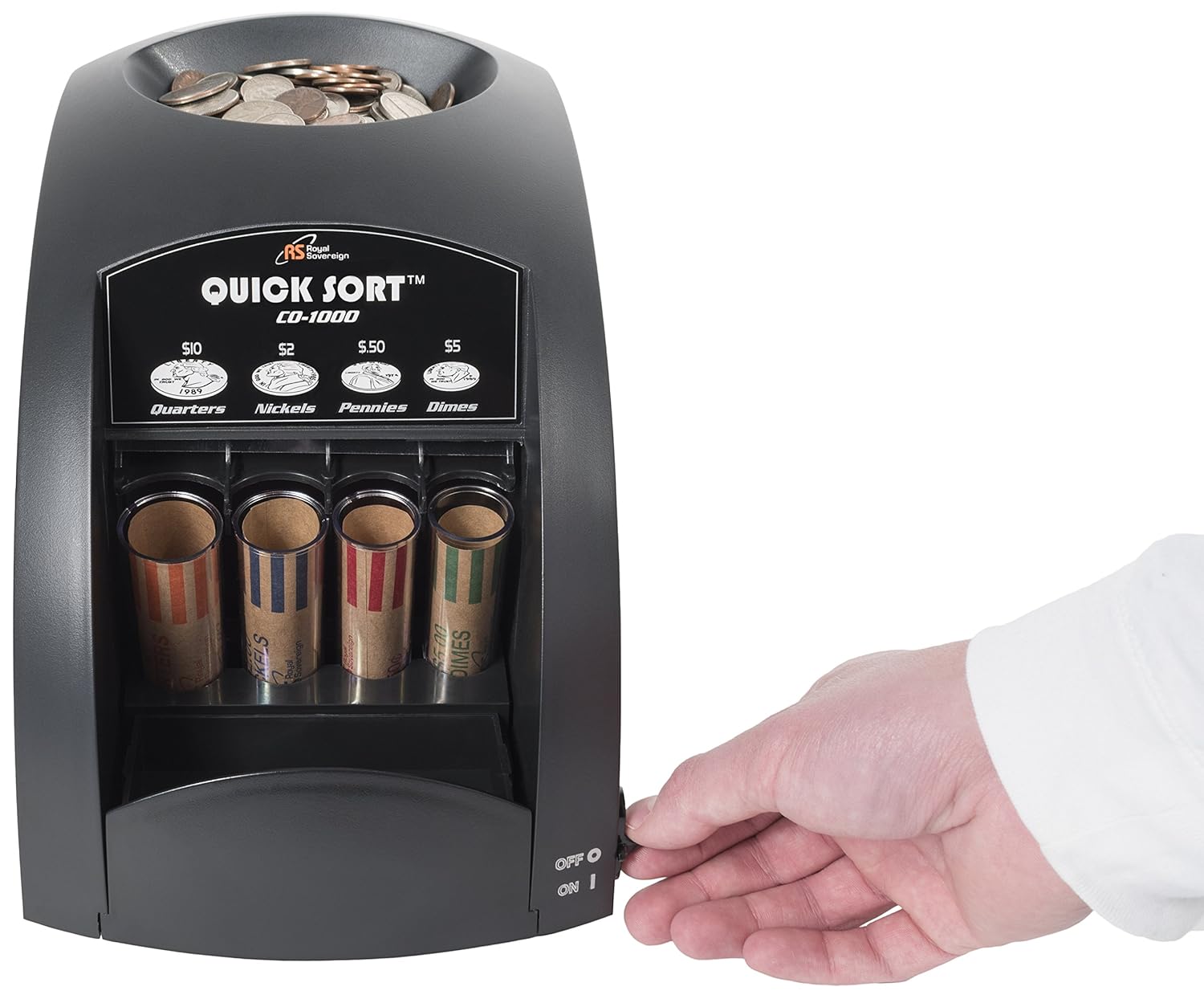 Amazon.com : Royal Sovereign Electric Coin Sorter, Patented Anti-Jam  Technology, 1 Row of Coin Sorting (CO-1000) : Coin Sorters And Counters :  Office ...