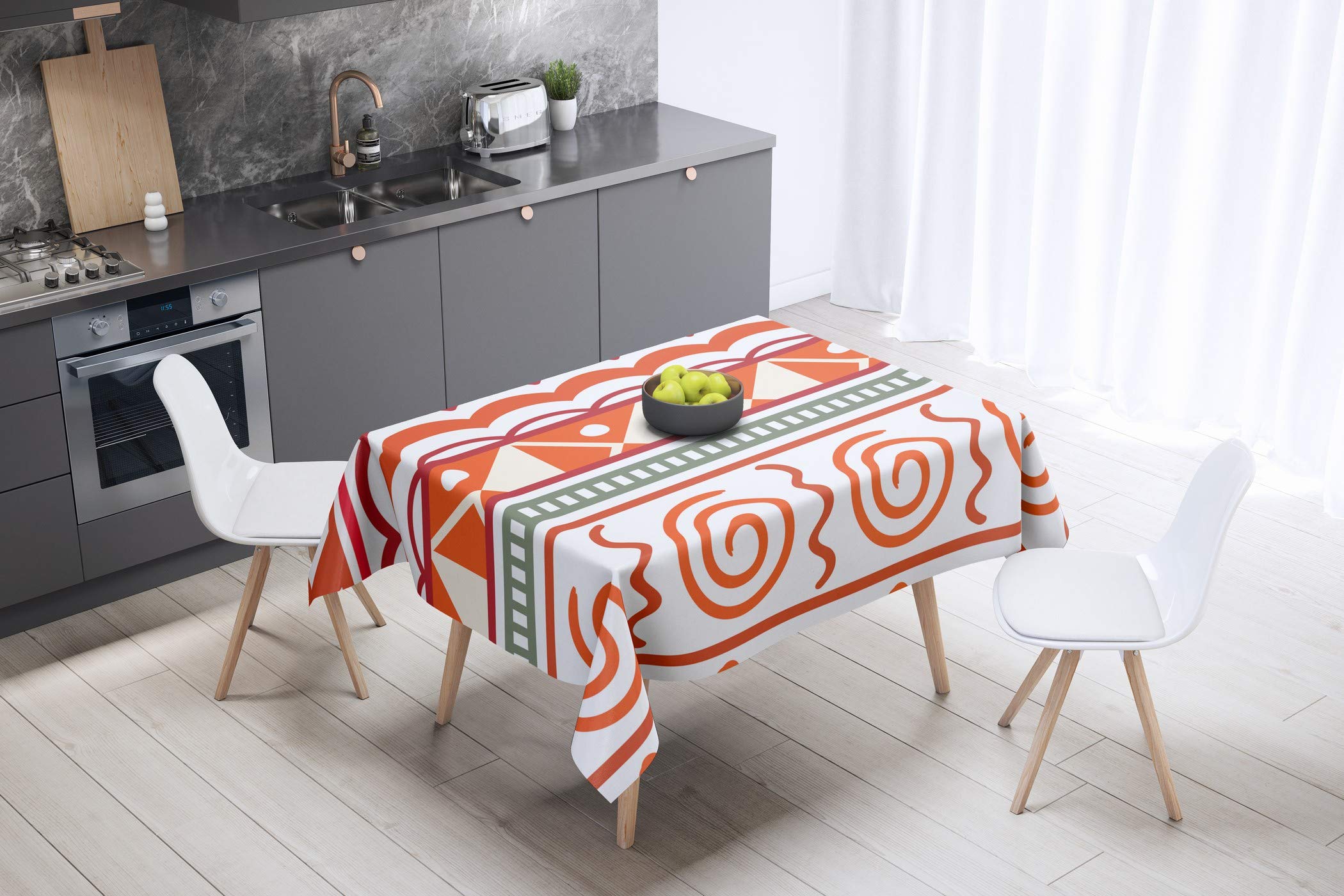 Bonamaison Kitchen Decoration, Tablecloth, 140cm x 140cm - Designed and Manufactured in Turkey