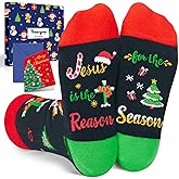 HAPPYPOP Christmas Gifts - Jesus Socks, Jesus Stocking Stuffers for 2-12 Years Old Kids