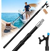 Telescoping Boat Hook for Docking with Protective Rubber Tip Extension Pole | Fiberglass Boat Hook Pole, Floating Lightweight Insulated Design with 3/4" Thread for Docking, Push-Pull Tasks and Boating