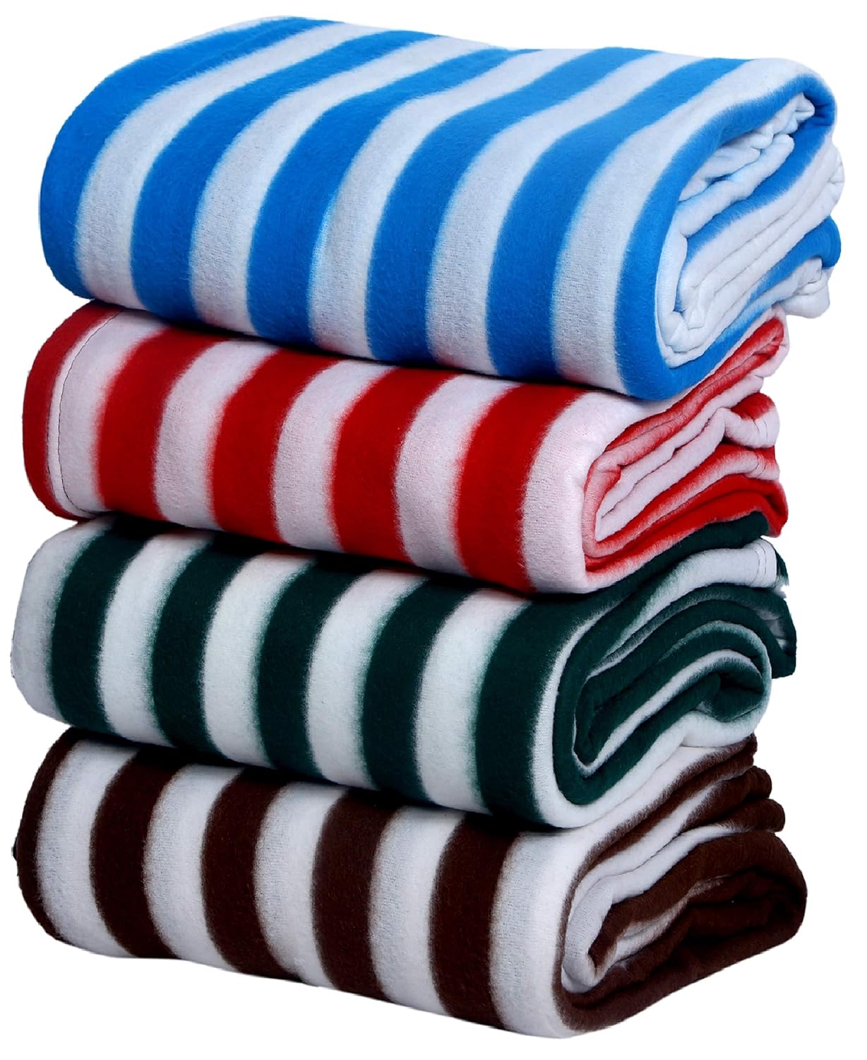 Buy Goyal's Fleece 250 TC Single Bed Blanket Set of 4 (Multicolor
