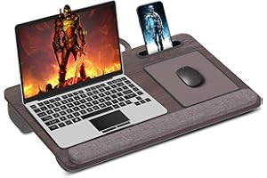 SHOPPINGALL Lap Desk Portable Laptop Stand Desk Fits up to 17" Laptop with Cushion Wrist Rest Mouse Pad, Tablet & Cellphone H