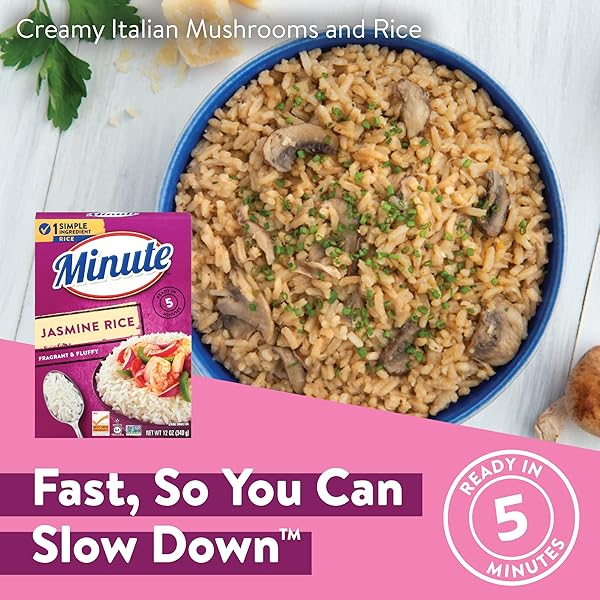 MINUTE JASMINE RICE, INSTANT JASMINE RICE FOR QUICK DINNER MEALS, 12 OUNCE BOX