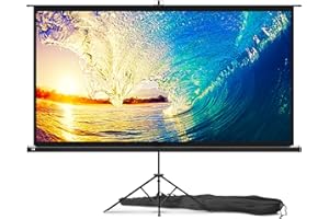 PROPVUE 100 Inch Indoor and Outdoor Projector Screen with Stand for Movies or Presentations - HD Premium 16:9 Folding Free Tripod Screen with Carry Bag and Straps, Matte