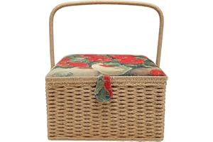 NOENNULL Sewing Basket Large Capacity Lightweight Portable Sewing Storage Box with Removable Tray, NOENNULLpbwnmxdi84