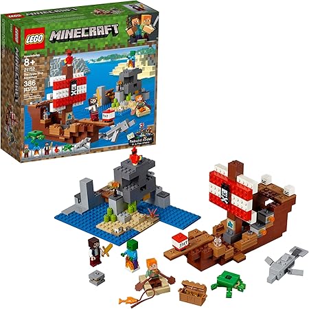 Amazon Com Lego Minecraft The Pirate Ship Adventure Kit De Construccion 386 Piezas Toys Games