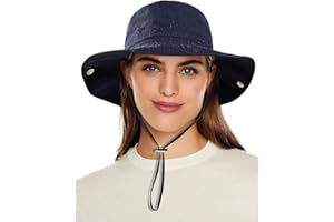 SHINCHIC Waterproof Bucket Rain Hat for Women Wide Brim Summer UPF50+ Cowboy Sun Hat Men Foldable Soft Floppy Beach Hat