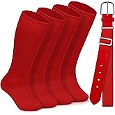 Gnodio Toddler Baseball Socks and Belt Combo Set Cotton Youth Baseball Softball Socks Adjustable Belt for Boys Girls