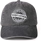 InnoBeta Godfather Gifts Embroidered Cap, Funny Godfather Gifts for Men, Adjustable Hat Gifts Accessory for Birthday & Christmas, Grey