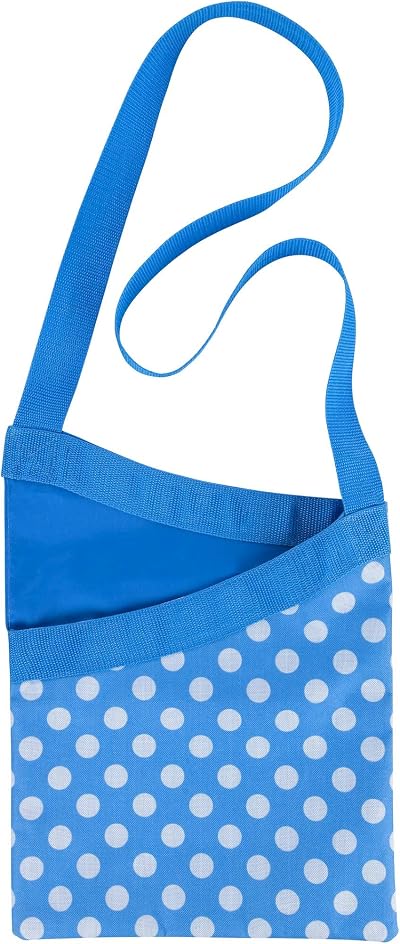 Elliott Peg Bag Blue White Polkadot Pattern with Extra Long Shoulder Strap
