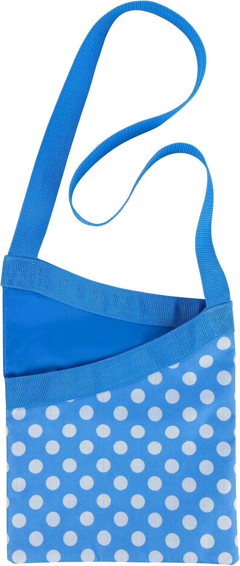Elliott Peg Bag Blue White Polkadot Pattern with Extra Long Shoulder Strap